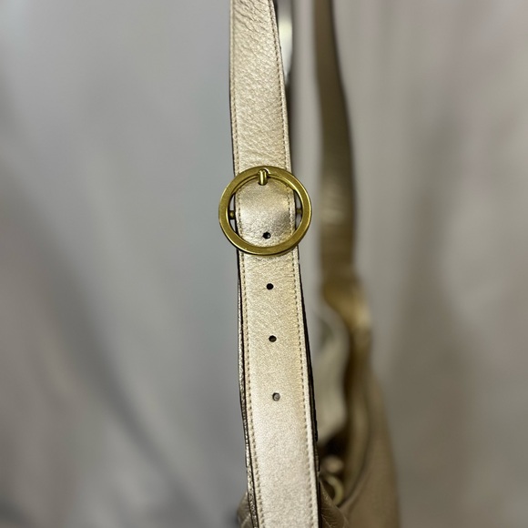 Coach gold crossbody bag.  Adjustable strap. - Picture 6 of 12